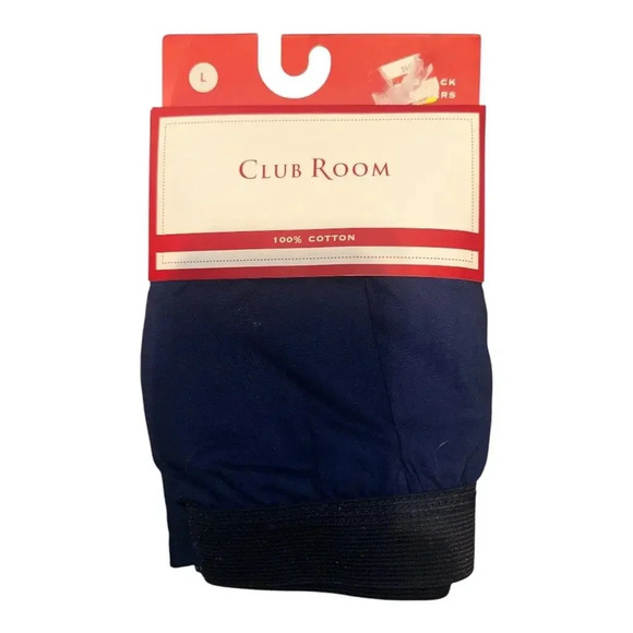 Club Room Blue Solid & Patterned Boxer Shorts, Large - Picture 1 of 3
